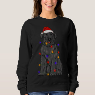 Bouvier Des Flandres Dog Wearing Christmas Hat Lig Sweatshirt