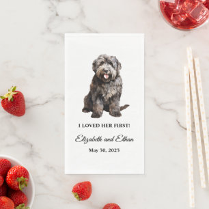 Bouvier des Flandres Dog Wedding Dinner Napkin
