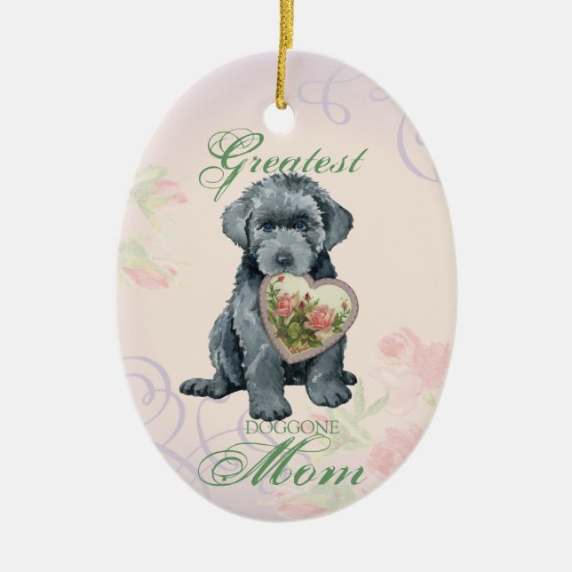 Bouvier des Flandres Heart Mum Ceramic Ornament (Front)