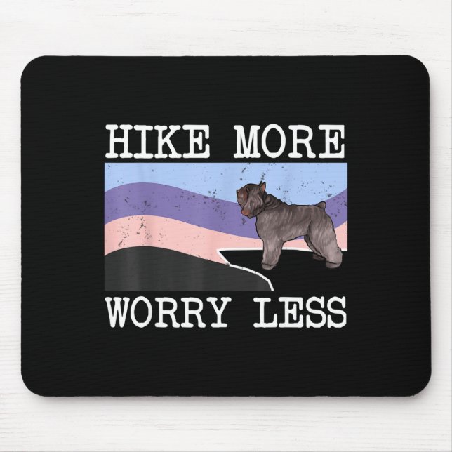 Bouvier des flandres hike more worry less graphic mouse mat (Front)