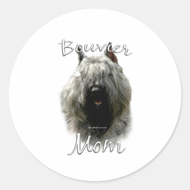 Bouvier des Flandres Mum 2 Classic Round Sticker (Front)