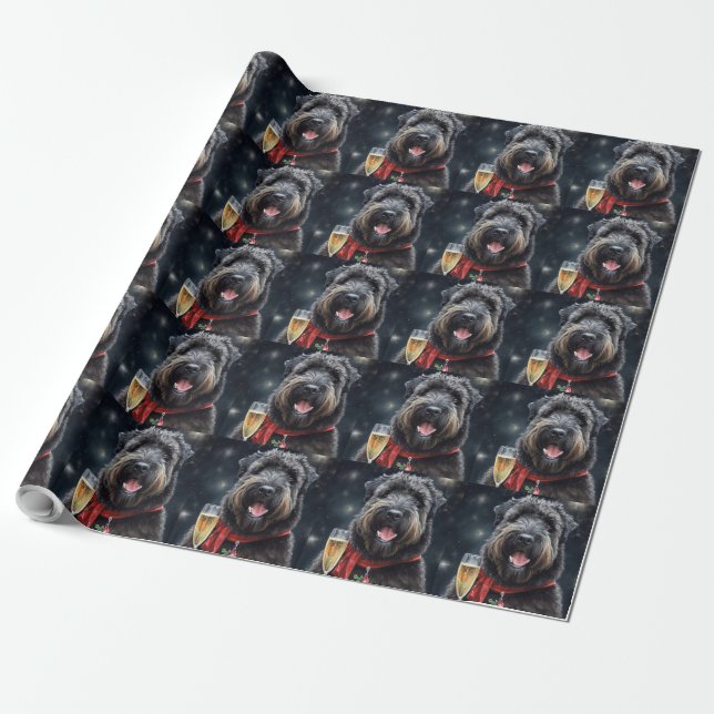 Bouvier des Flandres  New Year Wrapping Paper (Unrolled)