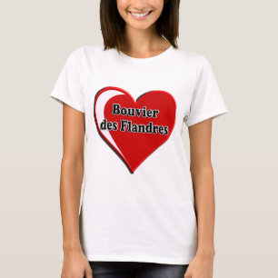 Bouvier des Flandres on Heart for dog lovers T-Shirt