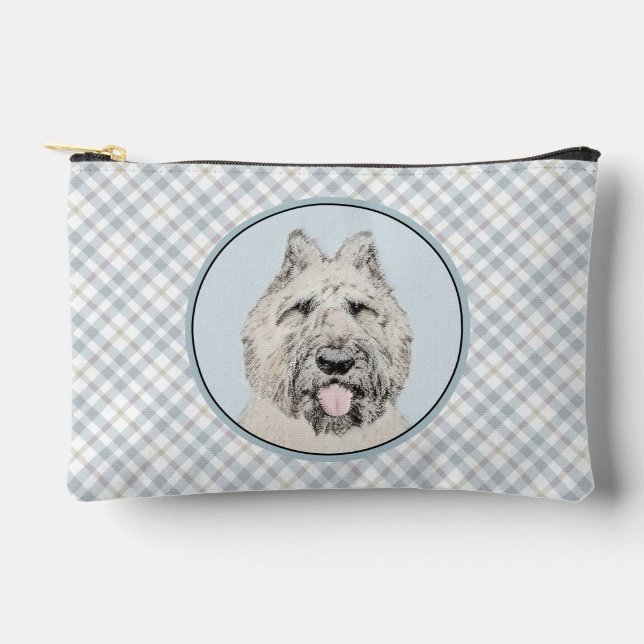 Bouvier des Flandres Painting Fawn Brindle Dog Art Accessory Pouch (Front)