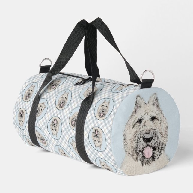 Bouvier des Flandres Painting Fawn Brindle Dog Art Duffle Bag (Left Corner)