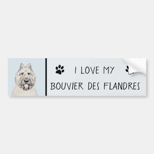 Bouvier des Flandres Painting - Original Dog Art Bumper Sticker (Front)