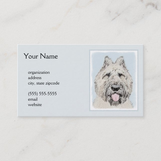 Bouvier des Flandres Painting - Original Dog Art Business Card (Front)