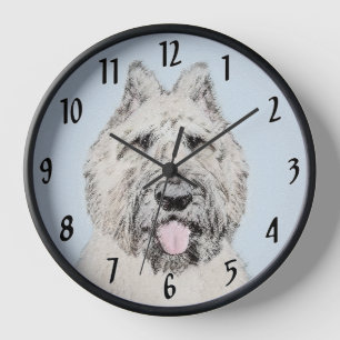 Bouvier des Flandres Painting - Original Dog Art Clock