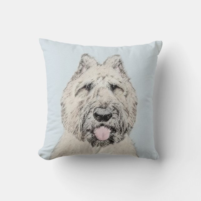 Bouvier des Flandres Painting - Original Dog Art Cushion (Front)
