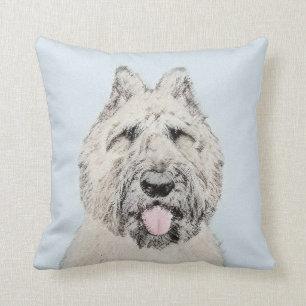 Bouvier des Flandres Painting - Original Dog Art Cushion