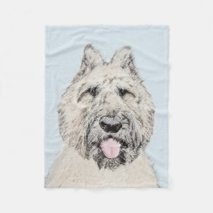Bouvier des Flandres Painting - Original Dog Art Fleece Blanket