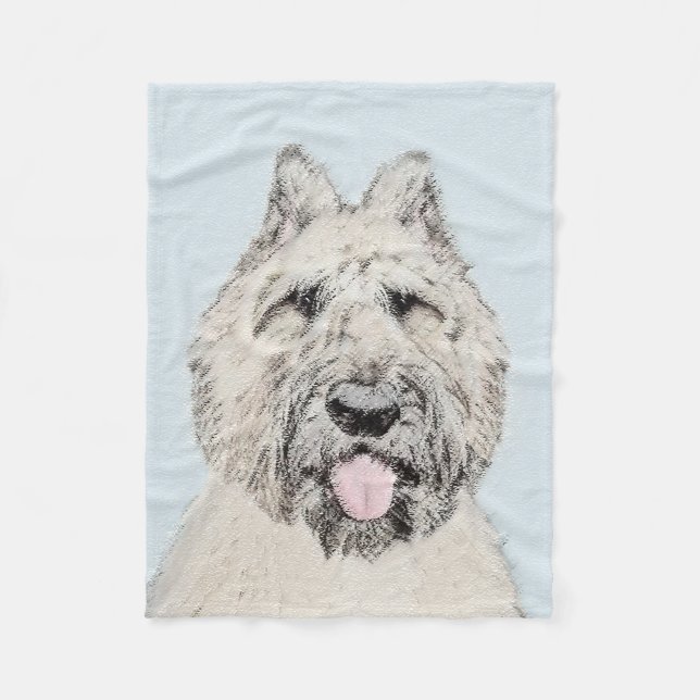 Bouvier des Flandres Painting - Original Dog Art Fleece Blanket (Front)