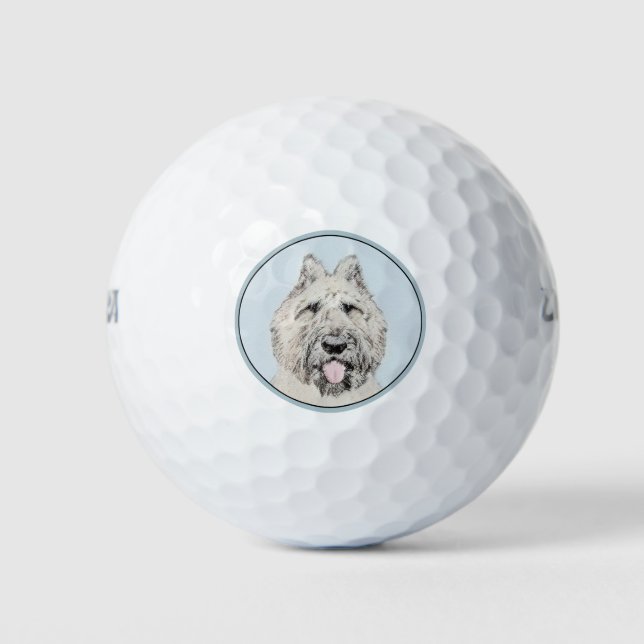 Bouvier des Flandres Painting - Original Dog Art Golf Balls (Front)