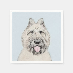 Bouvier des Flandres Painting - Original Dog Art Napkin
