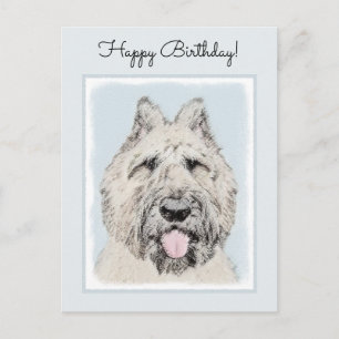 Bouvier des Flandres Painting - Original Dog Art Postcard