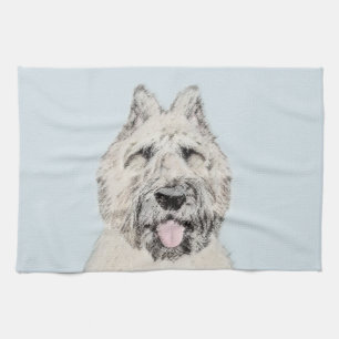 Bouvier des Flandres Painting - Original Dog Art Tea Towel