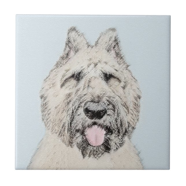 Bouvier des Flandres Painting - Original Dog Art Tile (Front)