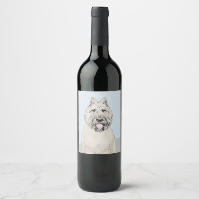 Bouvier des Flandres Painting - Original Dog Art Wine Label (Front)