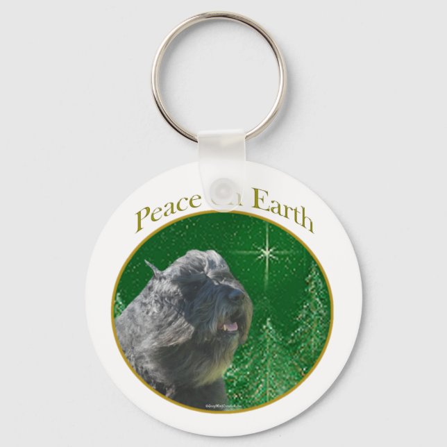 Bouvier Des Flandres Peace Key Ring (Front)