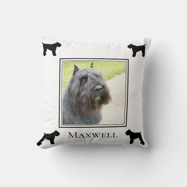 Bouvier des Flandres Photo Silhouette Personalised Cushion (Front)