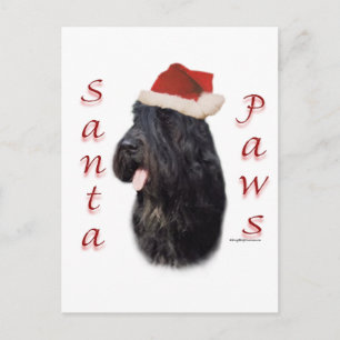 Bouvier des Flandres Santa Paws Holiday Postcard