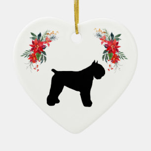 Bouvier des Flandres Silhouette Holiday Ceramic Tree Decoration