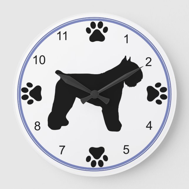 Bouvier des Flandres Silhouette Large Clock (Front)