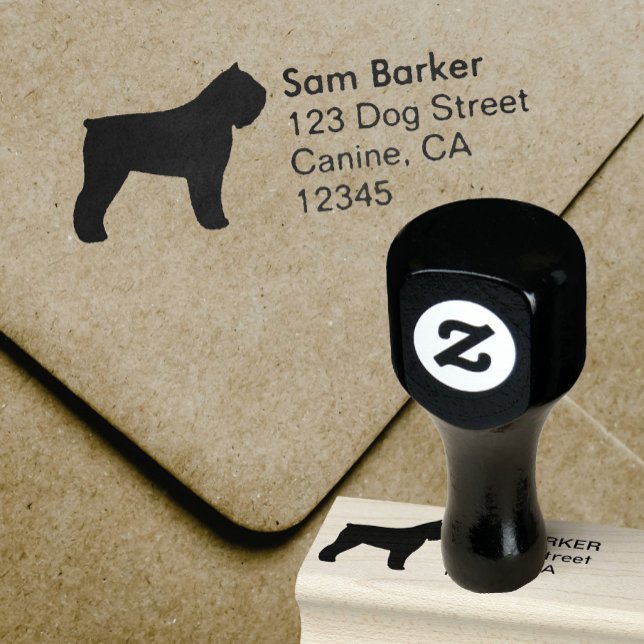 Bouvier des Flandres Silhouette Return Address Rubber Stamp (Creator Uploaded)