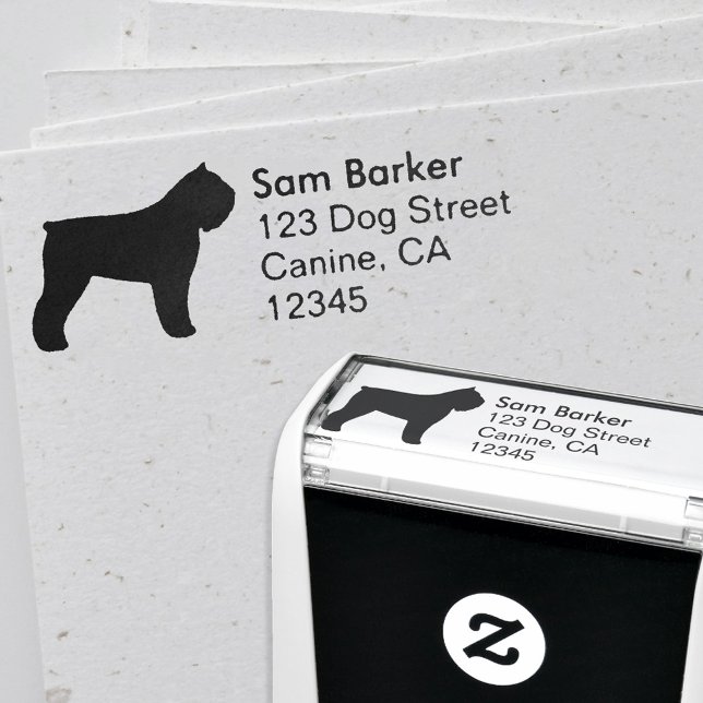 Bouvier des Flandres Silhouette Return Address Self-inking Stamp (Creator Uploaded)