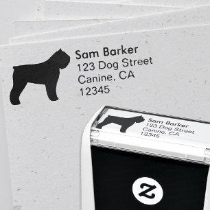 Bouvier des Flandres Silhouette Return Address Self-inking Stamp