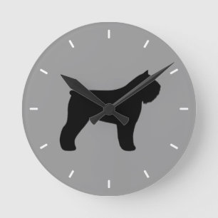 Bouvier des Flandres Silhouette Round Clock
