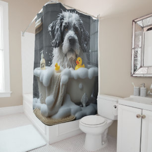 Bouvier Des Flandres Sloppy Sleepy Cute Funny Shower Curtain