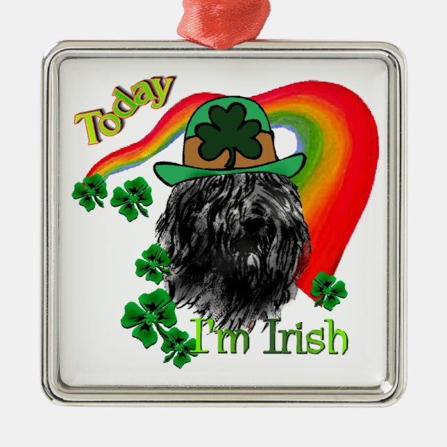 Bouvier des Flandres St Patricks Metal Tree Decoration (Front)