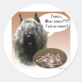 Bouvier des Flandres Turkey Classic Round Sticker