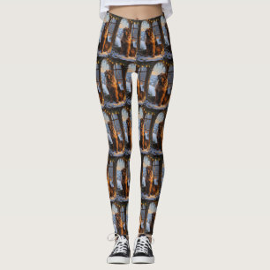 Bouvier des Flandres with Christmas Lights Holiday Leggings