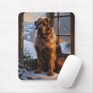 Bouvier des Flandres with Christmas Lights Holiday Mouse Mat