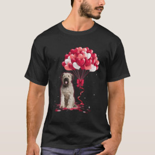 Bouvier Des Flandres With Love Balloons And Valent T-Shirt