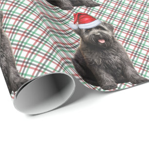 Bouvier Flandres Dog Funny Holiday Plaid Christmas Wrapping Paper