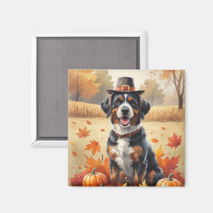 Bouviers des Flandres Autumn Leaves Thanksgiving Magnet