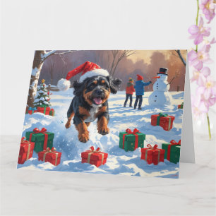 Bouviers des Flandres Christmas Festive Snow Scene Card