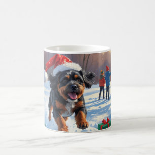 Bouviers des Flandres Christmas Festive Snow Scene Coffee Mug
