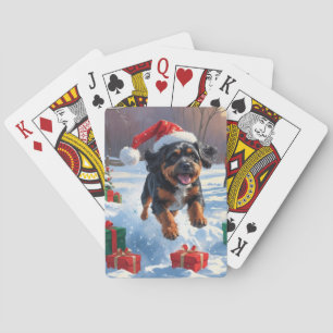 Bouviers des Flandres Christmas Festive Snow Scene Playing Cards