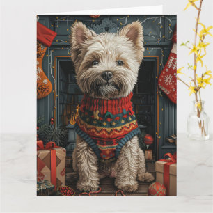 Bouviers Des Flandres Christmas Gifts Fireplace Card