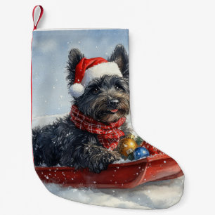 Bouviers Des Flandres Dog in Sledge Christmas Small Christmas Stocking