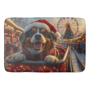 Bouviers des Flandres Dog Roller Coaster Christmas Bath Mat