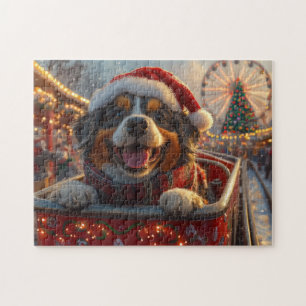 Bouviers des Flandres Dog Roller Coaster Christmas Jigsaw Puzzle