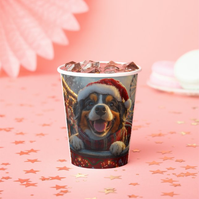 Bouviers des Flandres Dog Roller Coaster Christmas Paper Cups (Insitu)