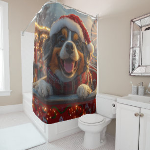 Bouviers des Flandres Dog Roller Coaster Christmas Shower Curtain