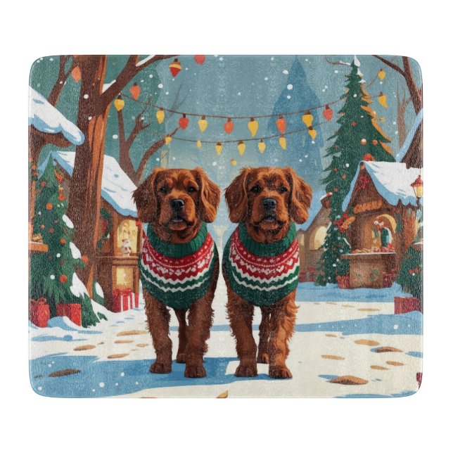 Bouviers des Flandres Dogs Christmas Snow Holiday  Cutting Board (Front)