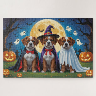 Bouviers Des Flandres Dogs Pumpkin Halloween Funny Jigsaw Puzzle